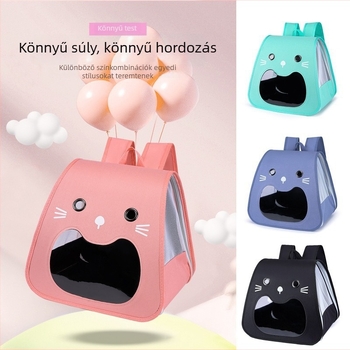 Háziállat hátizsák - Oxford anyag + PVC, körülbelül 6 kg kapacitás, rajzfilmszink mintázat, közepes merevség