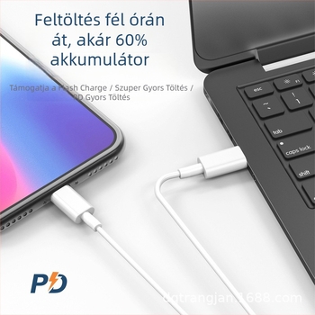 Trangjan USB-C adatok és töltés kábel – gyors töltés, hossz 0,5–1 m, egy fejjel, PC+ABS anyag