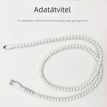 Gyöngyös USB-A–Type-C adatkábel, gyors töltés, 12W, PC+ABS, egyfejű csatlakozó