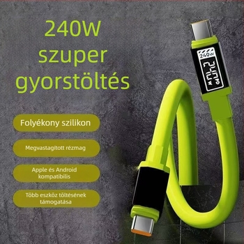 240W gyors USB-C töltőkábel iPhone 15-höz, Huawei-hez, Xiaomihez és iPadhez