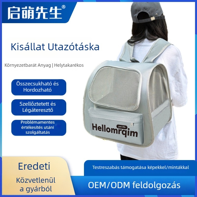 Mr. Qimeng macska táska, új modell, hordozható, légáteresztő, nagy kapacitású hátizsák macskáknak