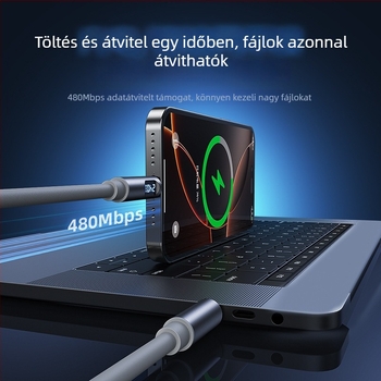 LXT Type-C 240W adatkábel digitális kijelzővel, gyors töltés, szilikon, PD kompatibilis