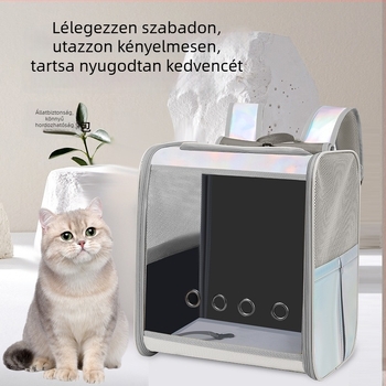 Macska és kutya számára készült hátizsák, lélegző, hordozható, nagy kapacitású