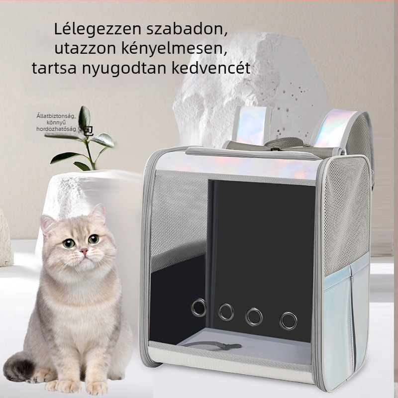 Macska és kutya számára készült hátizsák, lélegző, hordozható, nagy kapacitású