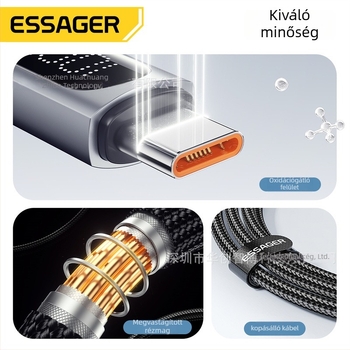 Type-C USB adatkabel digitális kijelzővel, PD gyors töltés 60W/100W, alumínium ötvözet