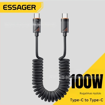 Presser Type-C PD gyors töltőkábel, 60W/100W, alumíniumötvözet + TPE + PP fonal, egy csatlakozó fej