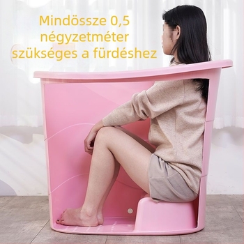 Vastagított műanyag fürdőkáda felnőtteknek, kompakt kis lakásokhoz, teljes test fürdésére