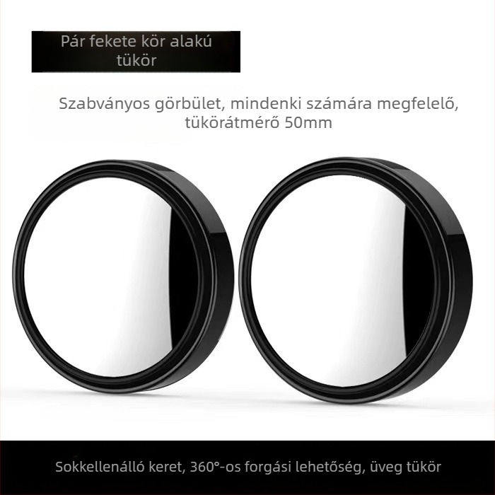 Iron Dragon Autó Hátsó Néző Tükre – kör alakú, HD széles látómező, holttér tükör, 2-in-1 kettős tükör