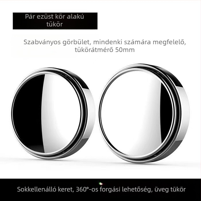 Iron Dragon Autó Hátsó Néző Tükre – kör alakú, HD széles látómező, holttér tükör, 2-in-1 kettős tükör