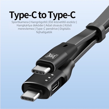 Type-C to Type-C OTG adapter kábel, nagy sebességű, univerzális C-porttal, kompatibilis Type-C okostelefonokhoz és táblagépekhez
