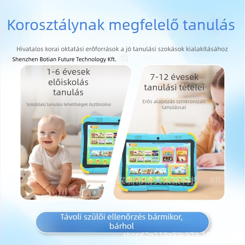 AI tanulótablet Androiddal, 1,33 GHz egymagos processzor, SSD 16 GB, IPS kijelző, Wi-Fi