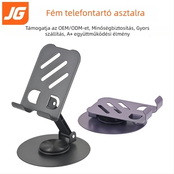 Fém asztali tartó telefonhoz és tabletához, univerzális, összecsukható és forgatható