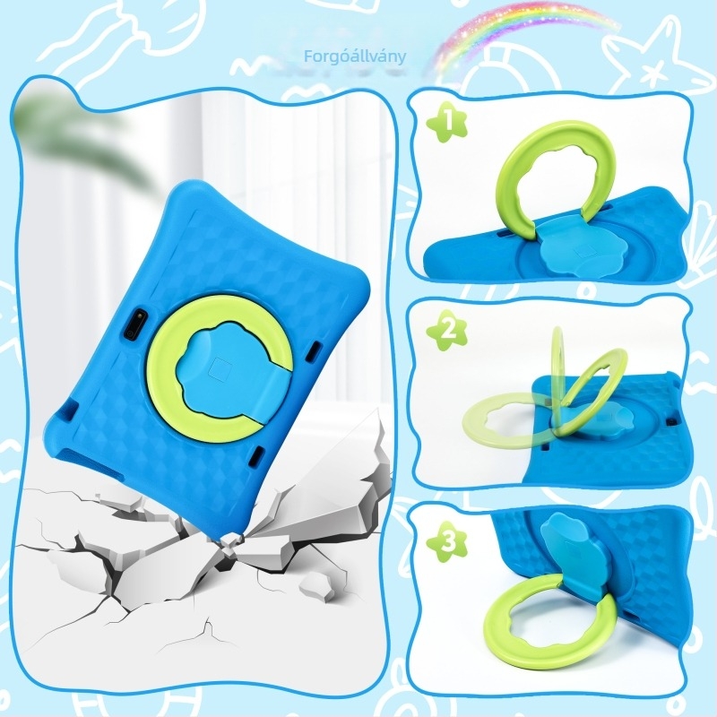 Gyerekeknek szánt tablet Android 14-del, nyolcmagos ARM processzor, 64GB tárhely, Wi‑Fi, GPS navigáció