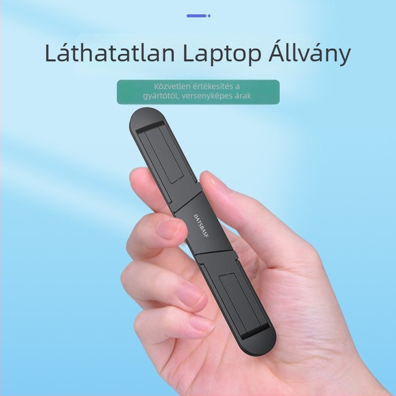 Notebook és tablet állvány – összecsukható műanyag állvány 3M ragasztóval, 40 g, kompatibilis notebook és tablet