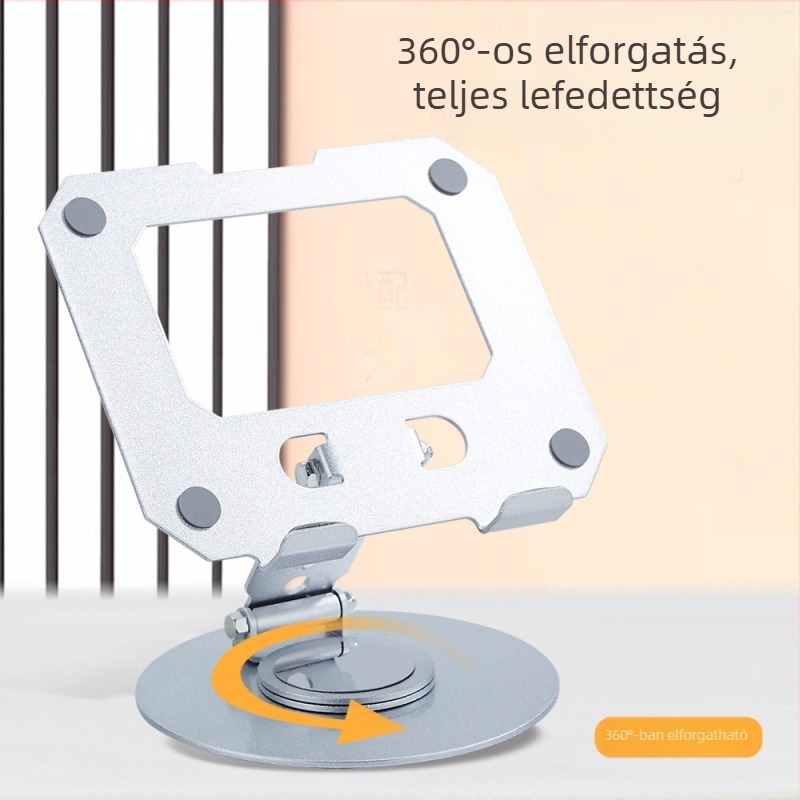 360°-ban forgó fém tabletatartó, összecsukható asztali tartó, állítható