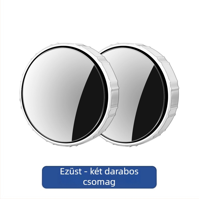 Autó visszapillantó tükör, kis kerek formájú holttérsegéd tükörrel, 360°-os szívókoronggal, ultra-széles Látószöggel