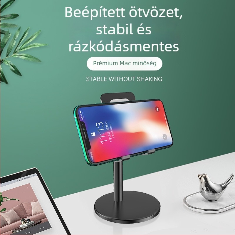 Asztali állvány telefonhoz és tabletához - kihajtható, összecsukható, tartós alumíniumötvözet, modell YYS380