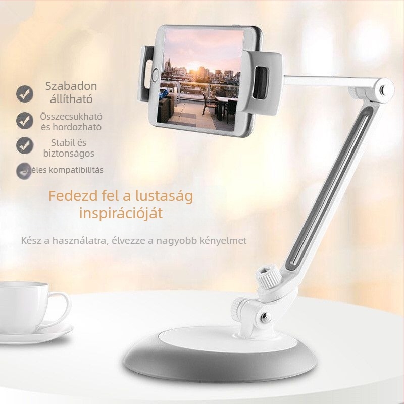 iMount JHD-165 Asztali forgó tartó alumínium ötvözetből telefonhoz és tablethez — Kompatibilis az iPad, iPad 2, iPad 4, iPad Mini modelllekkel