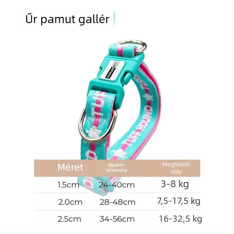 Wanjia kutyanyakörv anti-szorítás dizájnnal és puha belső réteggel, nylon-immitáció anyagból