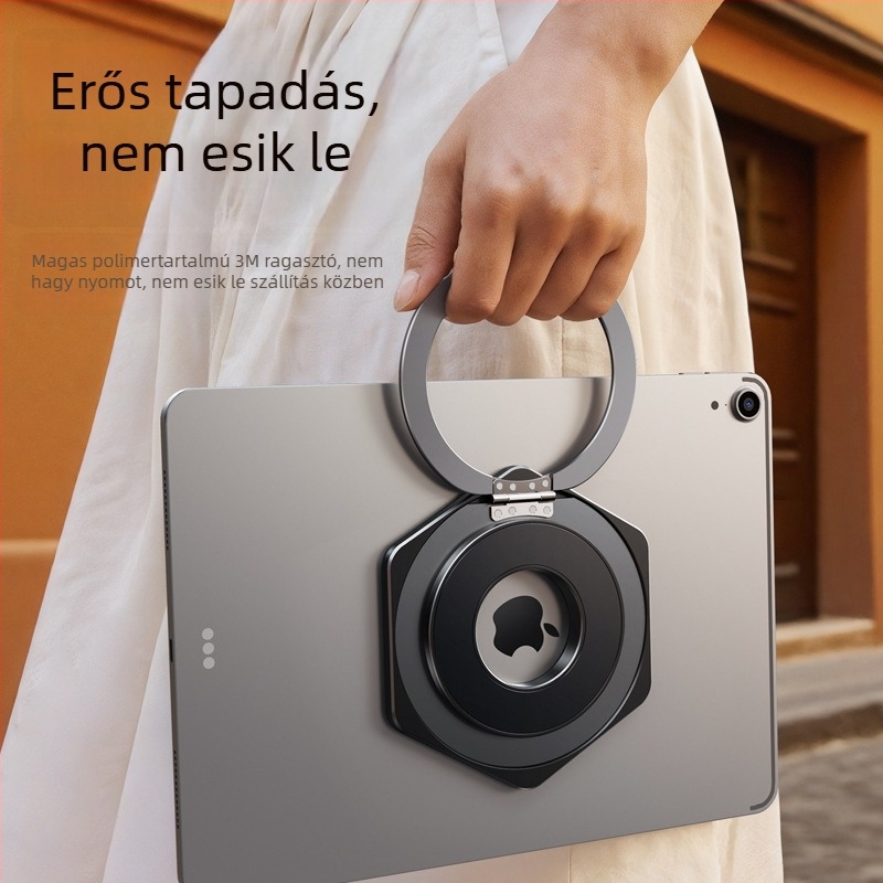 Pavan 05910 mágneses forgó tabletatartó, összecsukható és hordozható, 360° forgás, kompatibilis iPad/iPhone