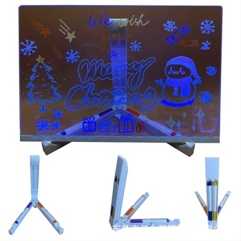 LED-es tablet állvány – összecsukható tartó, modell YH-06, átlátszó akril lap