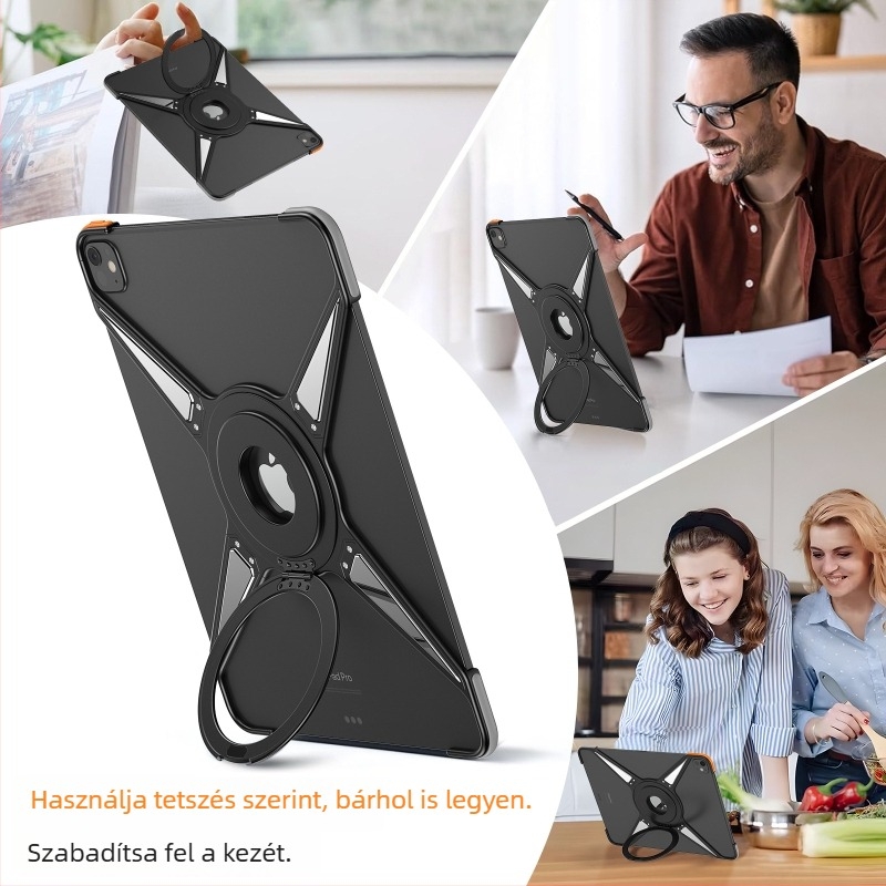 12,9 hüvelykes tabletához készült fém tartó, 360°-os forgatható, hordozható, kreatív, minimalist