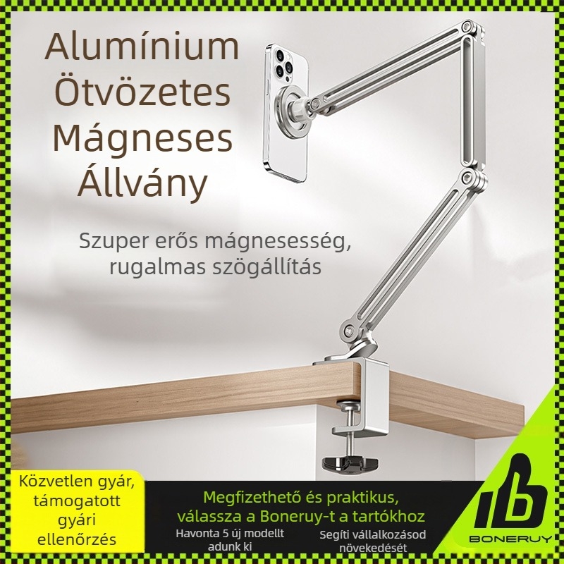 Tablettatartó – összecsukható, 360° cantilever, Modell Z67; kompatibilis iPad/iPhone sorozatokkal; OEM gyártás