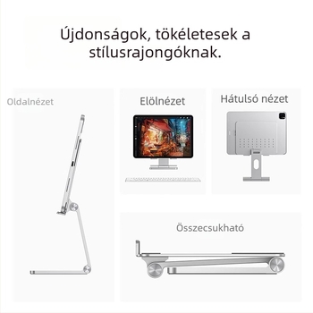 Személyre szabható, összecsukható tabletatartó iPad és Huawei Padhez, íráshoz és rajzoláshoz
