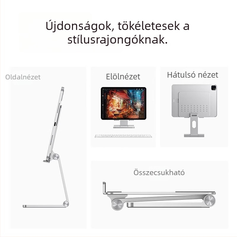 Személyre szabható, összecsukható tabletatartó iPad és Huawei Padhez, íráshoz és rajzoláshoz
