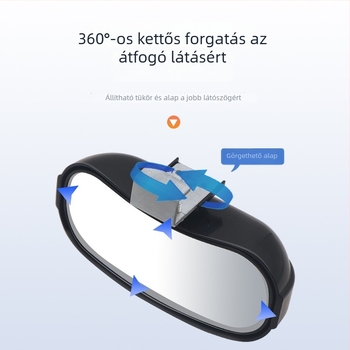 Autó hátsó nézőtükör – multifunkcionális, 360° látómező, fém kivitel, holttér segéd tükör – Si Yi Cheng