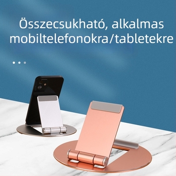Összecsukható fém telefonállvány, asztali kivitel, modell 015, kompatibil tablettákkal
