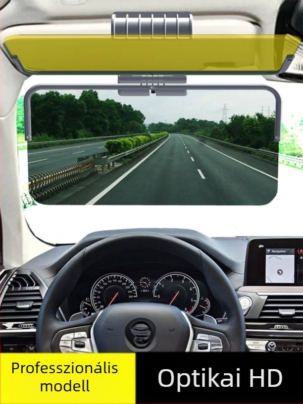 Autó Anti-Glare nap- és éjszakai védőárnyékoló, öntapadó rögzítés, univerzális illeszkedés