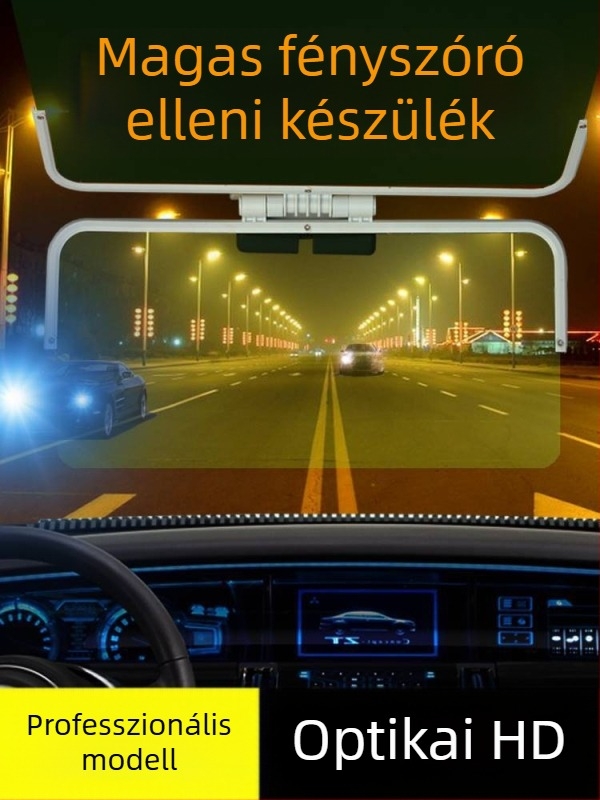 Autó Anti-Glare nap- és éjszakai védőárnyékoló, öntapadó rögzítés, univerzális illeszkedés
