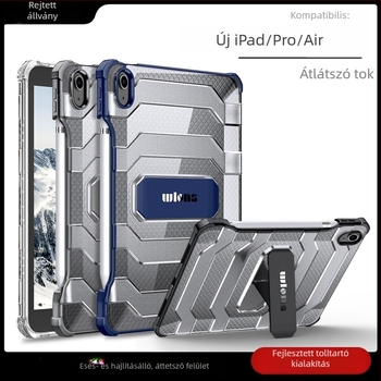 wlons Vilos átlátszó védőtok Apple iPad Pro és iPad mini 6-hoz tollhely, ütésálló állvánnyal, TPU, 2-in-1