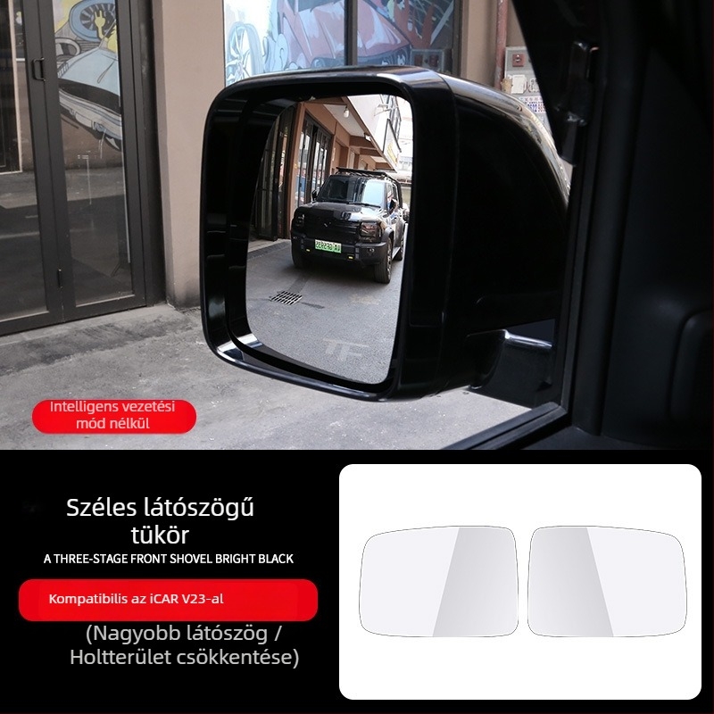 Chery iCAR V23-hoz tartozó hátsó nézőtükör-lencse, ultranagy látószög és kiterjesztett látómező