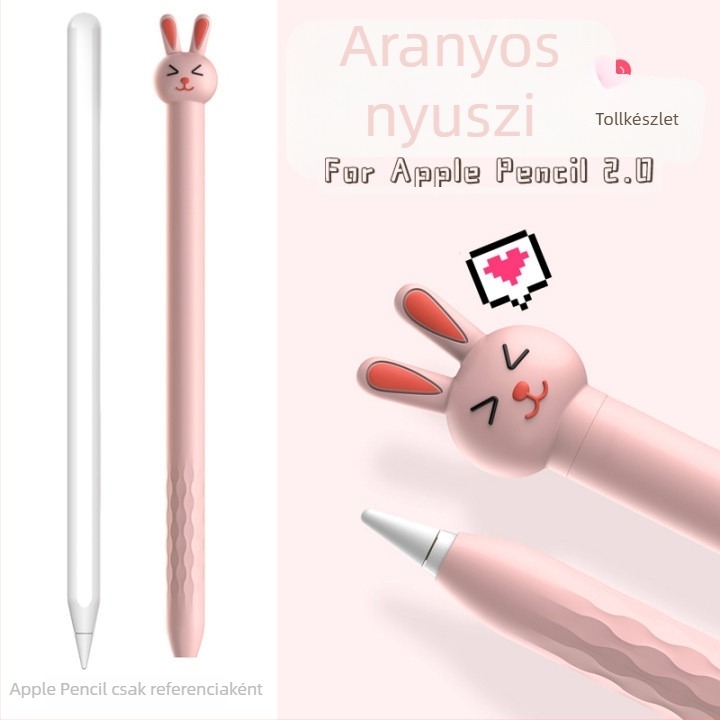 Személyre szabható szilikon védőtok Apple Pencil 2. generációhoz, iPadhez, állatos rajzfilm dizájnnal