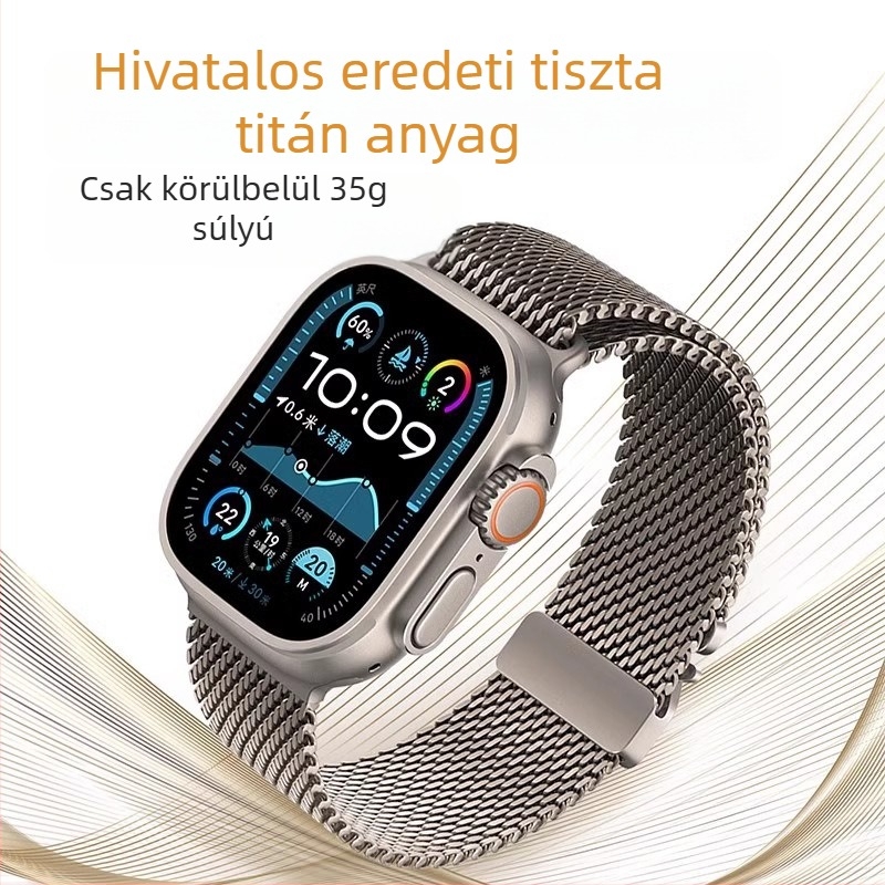 Milanese rozsdamentes acél szíj ejtőernyőcsattal Apple Watch S11-hez