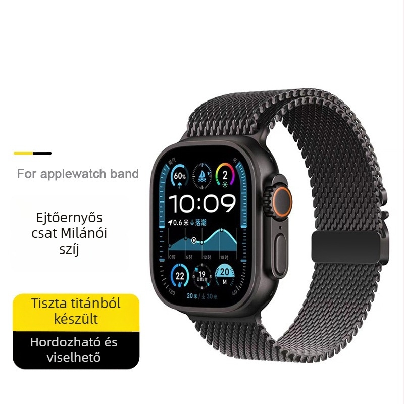 Milanese rozsdamentes acél szíj ejtőernyőcsattal Apple Watch S11-hez