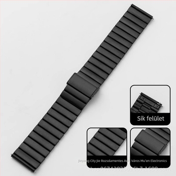 Rozsdamentes acél óraszíj bambusz mintás dizájnnal, 22 mm, kompatibilis Apple Watch, Huawei és Samsung DW