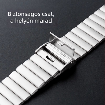 Rozsdamentes acél óraszíj bambusz mintás dizájnnal, 22 mm, kompatibilis Apple Watch, Huawei és Samsung DW