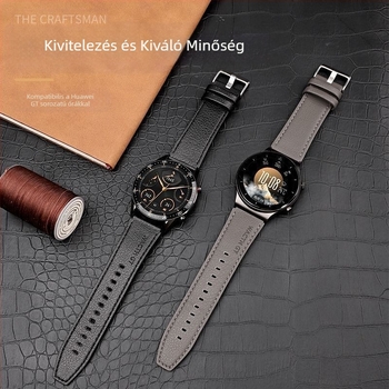 Valódi bőr 22 mm-es karóra-szíj Huawei GT5 46 mm-hez, Watch5-höz, Huami GTR-hez és Xiaomi GT2-höz