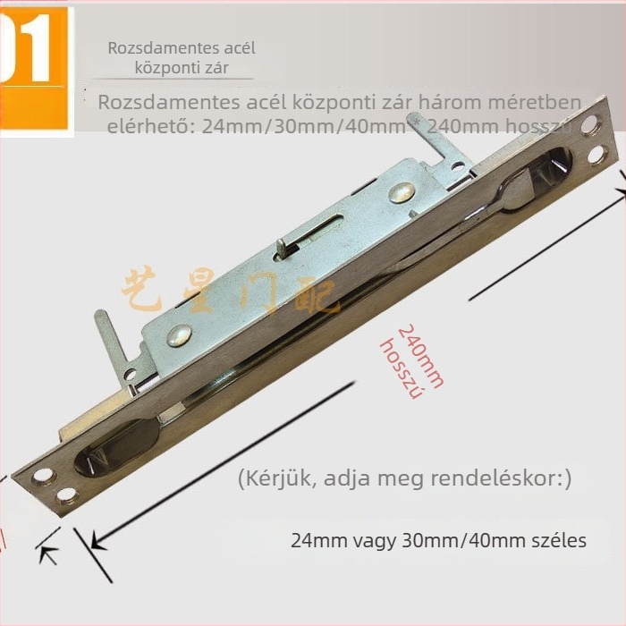Rozsdamentes acél központi vezérlésű retesz ajtókhoz, modell YX-8036, modern egyszerű stílus