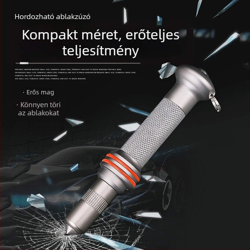 Hordozható autóablakbetörő és menekülési kalapács – többfunkciós autós eszköz