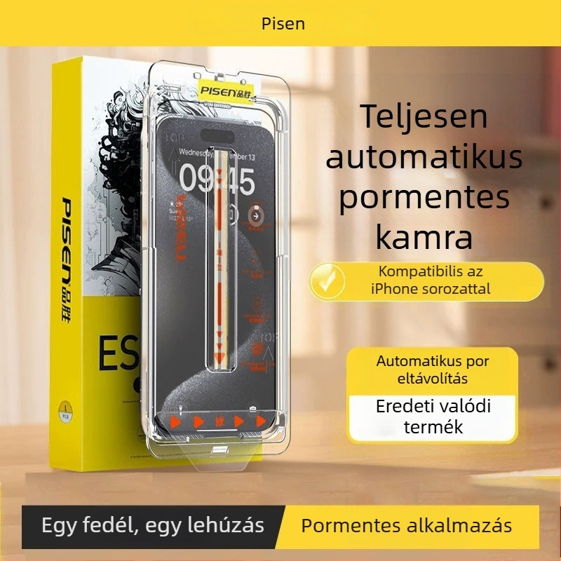 Pinsheng edzett üvegből készült előlapi védőfólia iPhone 16 Pro Max, 15, 14 — HD magánéletvédelem, teljes kijelző