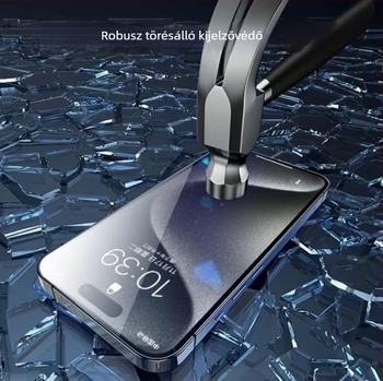 Tempered üveg előlapi képernyővédő iPhone 14 Pro Maxhez - Anti-Peep, teljes lefedettség, ütésálló