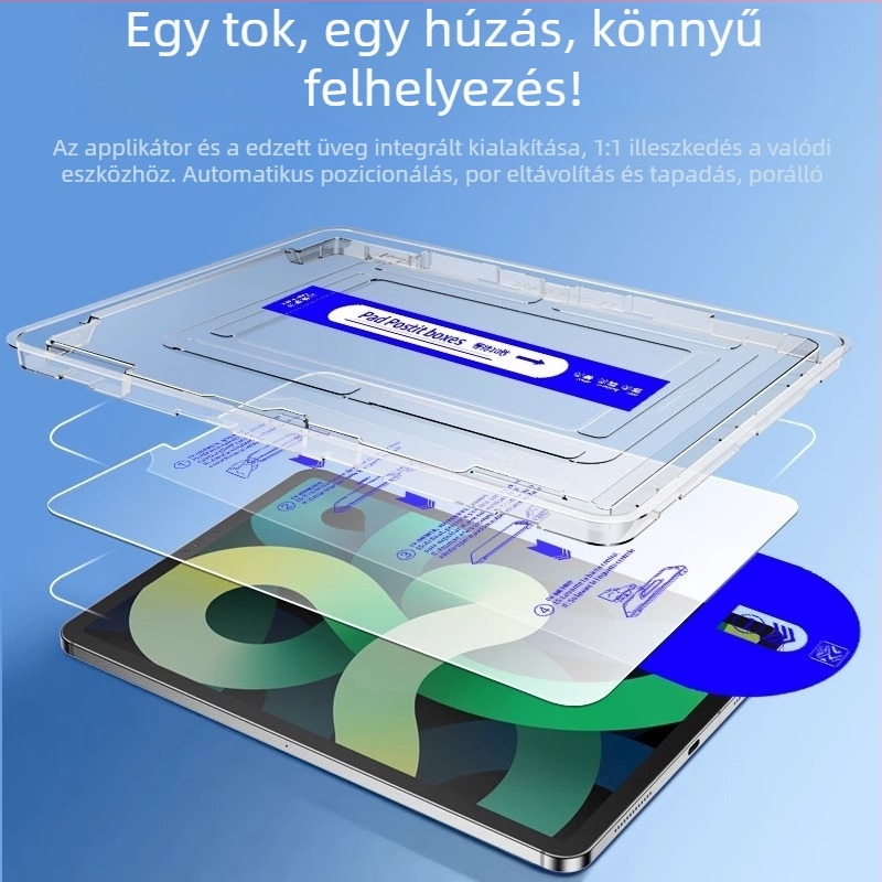 HD edzett üveg kijelzővédő iPad Air 8-hoz, iPad Pro 10. generációhoz és Mini 8-hoz pormentes telepítő dobozban