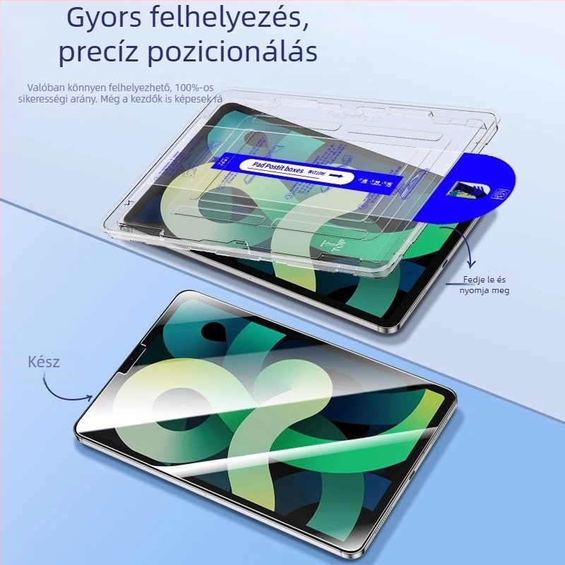 HD edzett üveg kijelzővédő iPad Air 8-hoz, iPad Pro 10. generációhoz és Mini 8-hoz pormentes telepítő dobozban