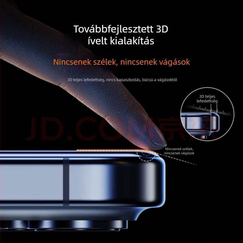 iPhone 13–17 sorozathoz tervezett edzett üveg kijelzővédő, 3D hajlított él, elülső HD magánéletvédelmet nyújtó