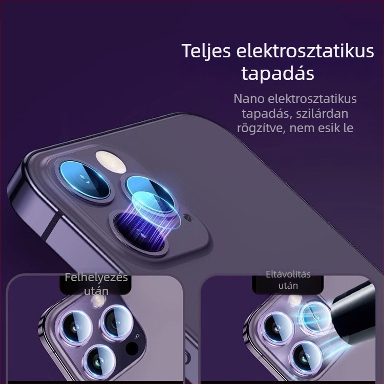 Tempered üveg objektív védőfólia iPhone 15 Pro Max és iPhone 14 Pro modellekhez