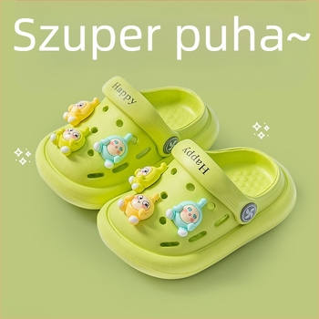 Nyári új gyerek EVA Crocs-stílusú papucs, zárt orrú, puha talppal, csúszásmentes